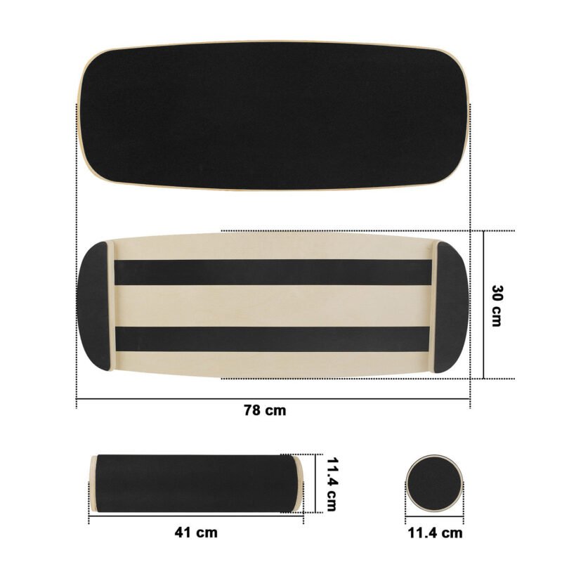 New Double Tilt Single Wheel Wooden Balance Board – Skateboard Training Balance Trainer